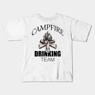 campfire drinking team,let's enjoy around the campfire Kids T-Shirt